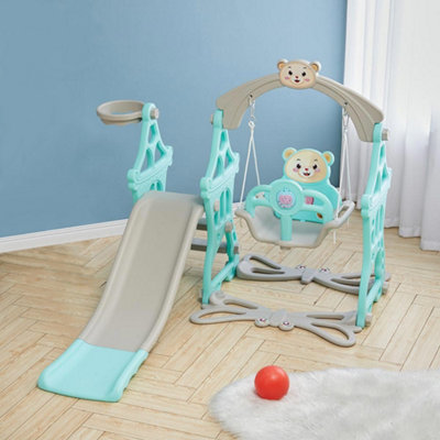 Garden swing deals and slide set