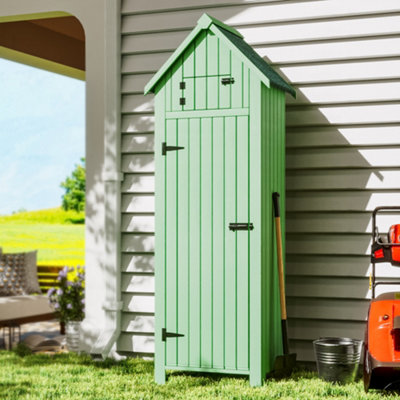 Livingandhome Green Garden Storage Box Shed Tools Shelves