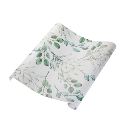 Livingandhome Green Leaf Trail Texture Waterproof PVC Wallpaper 300 cm