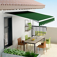 Livingandhome Green Outdoor Retractable Patio Awning for Window and Door 250 cm