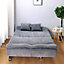 Livingandhome Grey 3 Seats Shell Recliner Sofa Bed with 2 Pillows
