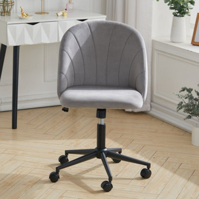Livingandhome Grey Contemporary Mid Back Office Chair Velvet Upholstery Swivel Office Chair~0735940231268 01c MP?$MOB PREV$&$width=768&$height=768