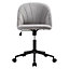 Livingandhome Grey Contemporary Mid Back Office Chair Velvet Upholstery Swivel Office Chair