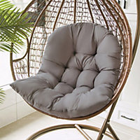 Livingandhome Grey Hanging Egg Swing Chair Seat Pad Cushion 80 x 120 cm
