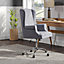 Livingandhome Grey High Back Design Ergonomic Executive Linen Office Chair