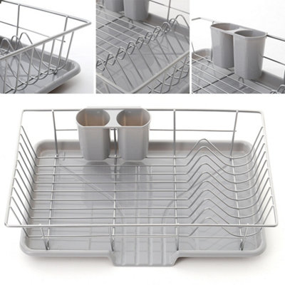 Grey Dish Rack with Cutlery Holder – Thyme&Table