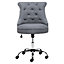 Livingandhome Grey Linen Office Chair Exquisite Line 5 Claw Metal Legs