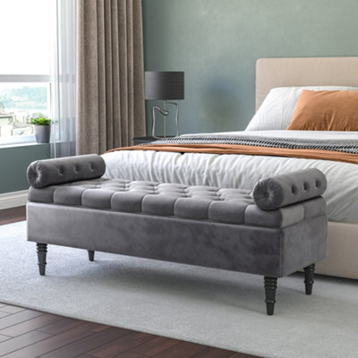 Upholstered headboard deals and bench