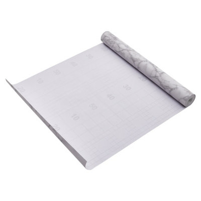 Livingandhome Grey Marble Peel and Stick Waterproof Self Adhesive Wallpaper Roll Vinyl Floor Tiles 10M
