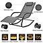 Livingandhome Grey Modern Aluminium Frame Outdoor Lounge Chair with Pillow