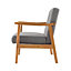 Livingandhome Grey Modern Wooden Frame Upholstered Armchair with Backrest