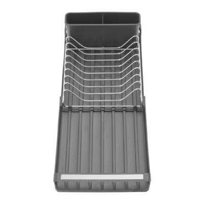 Brabantia Dish Drying Rack Kitchen Organiser w/ Utensils Holder Dark Grey  8710755117404