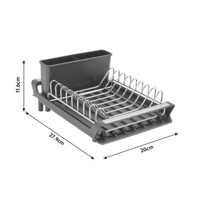 Livingandhome 3 Tier Green Kitchen Dish Drainer Rack Dish Drying Rack with  Cutlery Holder