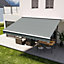 Livingandhome Grey Outdoor Retractable Patio Awning for Window and Door 2m