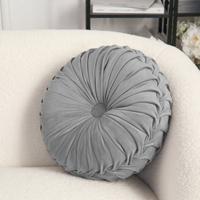 Round grey throw pillow clearance