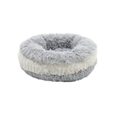 Round faux clearance fur dog bed