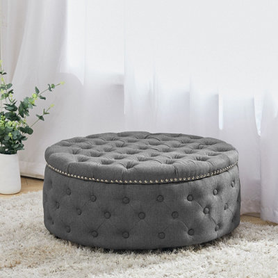 Round foot online ottoman