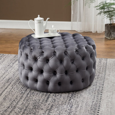 Velvet discount grey stool