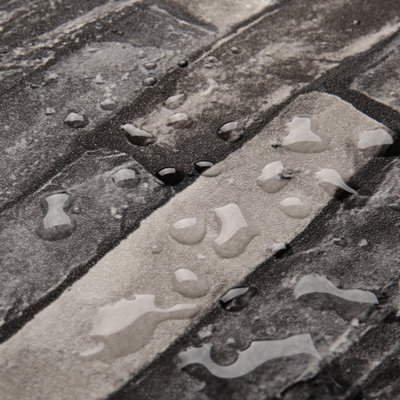 Livingandhome Grey Rustic 3D Stone Brick Patterned Wallpaper 950 cm
