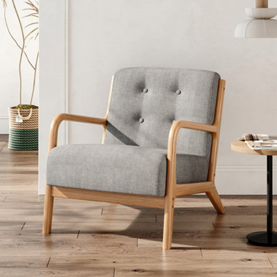 Grey discount wooden armchair