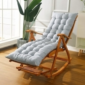 Livingandhome Grey Sun Lounger Cushion Seat Pad