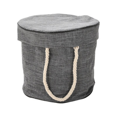 Livingandhome Grey Toy Storage Basket with Play Mat DIY at B&Q