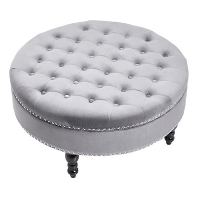 Tufted deals wood ottoman