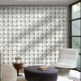Livingandhome Grey Wallpaper Brick Effect Wall Paper 950 cm