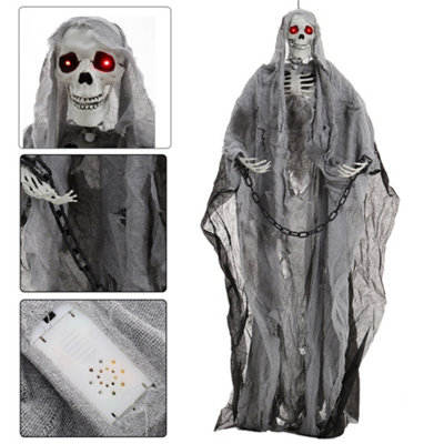 Livingandhome Halloween LED Lighted Horror Skull Decoration Ghost ...