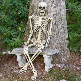 Livingandhome Halloween Realistic Full Body Skeleton Prop Decoration Posable Joints 90cm