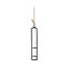 Livingandhome Hanging Test Tube Glass Hydroponic Planter with Hemp Rope H 225 mm