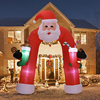 Livingandhome Inflatable Archway Christmas Yard Decoration with LED 285cm
