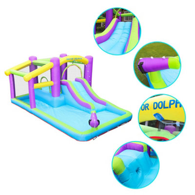 Inflatable water slide with 2024 blower