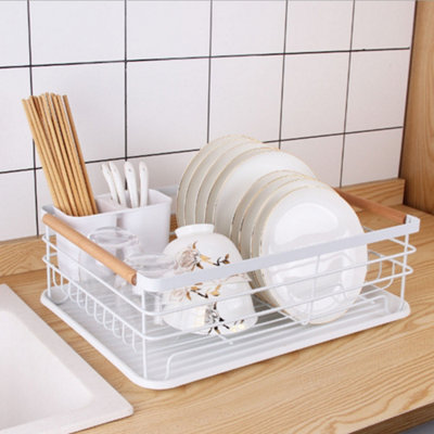 Dish Drying Rack with Detachable Drainboard 3-Tier Dish Racks for Kitchen  Counter Dish Drainer Set Utensils Holder Cutting Board Holder Bowl Rack