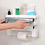 Livingandhome Kitchen Paper Towel Holder Plastic Wrap Storage Rack with Cutter