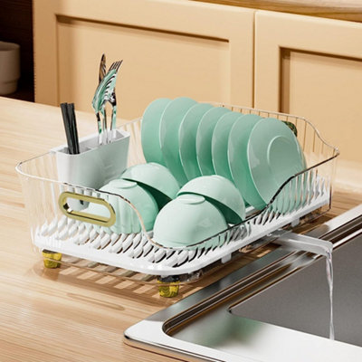 Livingandhome Black Metal Dish Drying Rack Dish Rack Dish Racks