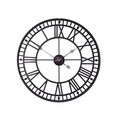 Livingandhome Large Metal Decorative Modern Wall Clock with Roman Numerals 80cm