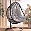 Livingandhome Light Grey Hanging Egg Swing Chair Seat Pad Cushion 80 x 120 cm