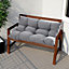 Livingandhome Light Grey Rectangular Outdoor Garden Tufted Bench Cushion Seat Pad 120 x 80 cm