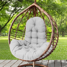 Livingandhome Light Grey Seat Pad Cushion for Garden Egg Swing Chair,Hanging Basket Chair and Hammock W 95 cm x H 75 cm