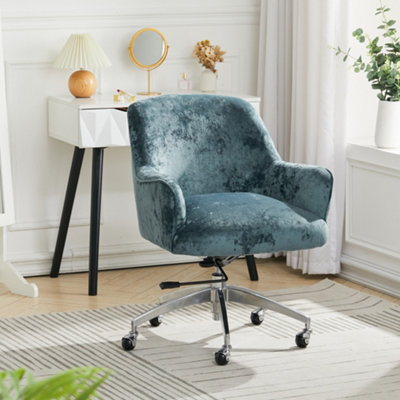 Livingandhome Lime Green Ice Velvet Swivel Office Chair Desk