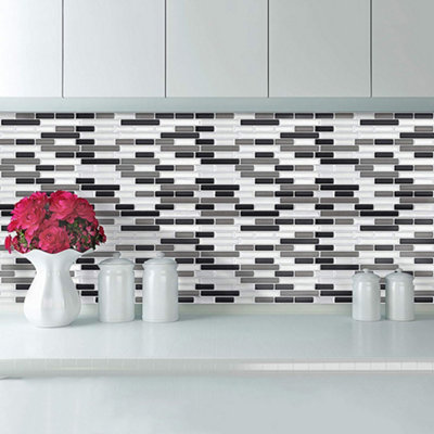 Livingandhome Long Mosaic 3D Indoor Kitchen Background Drop Anti Oil Wall Decal