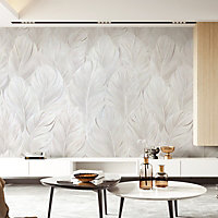 Livingandhome Luxury 3D Feather Pattern Non Woven Wallpaper Roll 3M