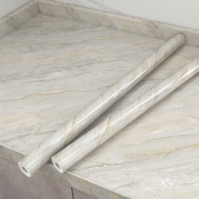 Livingandhome Marble Effect Contact Paper Self Adhesive Kitchen Worktop