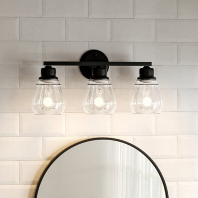 Matte black on sale sconce bathroom