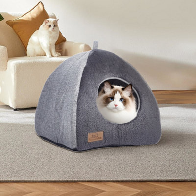 Livingandhome Midium Triangular Pet Bed Cat Igloo Kitten Cave Dog