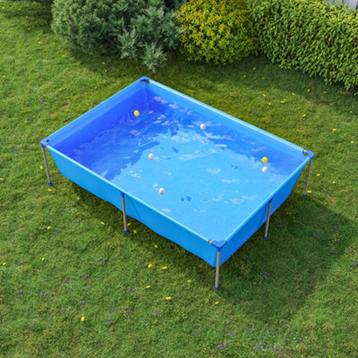 Livingandhome Mini Rectangular Metal Frame Kids Outdoor Above Ground ...