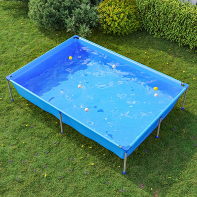 Livingandhome Mini Rectangular Metal Frame Kids Outdoor Above Ground ...