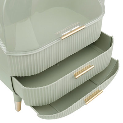 Multi-Function Make Up Case - Mint Green Cosmetic Storage Box – TweezerCo