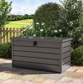 Livingandhome Mobile Raised Garden Bed Metal Planter Box with Storage Shelf